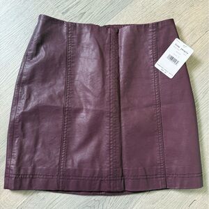 Free People Purple Berry Vegan Leather Skirt Size 2 - NWT